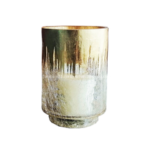 ATO Hurricane Glass With Foil Gold Home Decoration